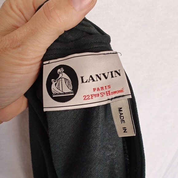 Lanvin Sleeveless Dress Green Draped Zipper Shoulder Cashmere‎ Jersey 2019 36 - Picture 8 of 12